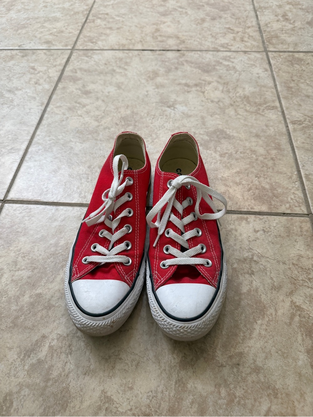 Converse Women’s Red Canvas Low-Top Sneakers Size 8.5